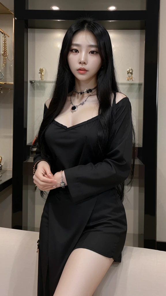 Korean lady.
Beautiful
Black Long hair.
Jewellery
CEO
25 years old