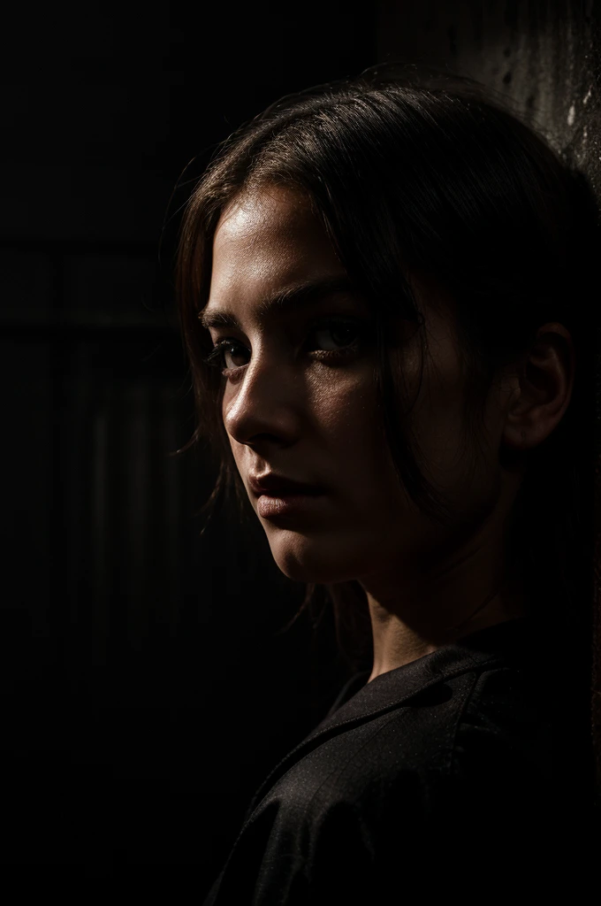 18 year old female, face fully obscured by shadow, outline of head visible, dramatic lighting, high contrast, chiaroscuro, moody atmosphere, mysterious, cinematic, dark and brooding, powerful portrait, striking composition, dramatic shadows, somber mood, deep shadows, alluring enigma, intense gaze, dramatic lighting effects, photorealistic, 8k, highly detailed, masterpiece, background bright, background light color