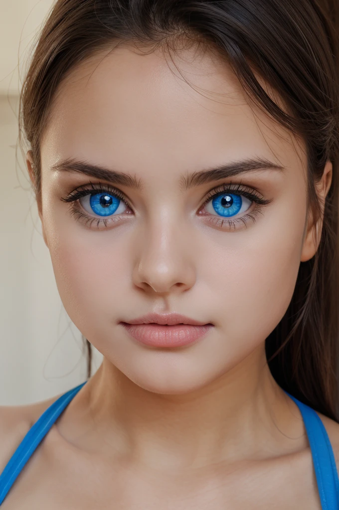 A girl 18 hourglass baby hot and sexy har face oval, eyes big blue color