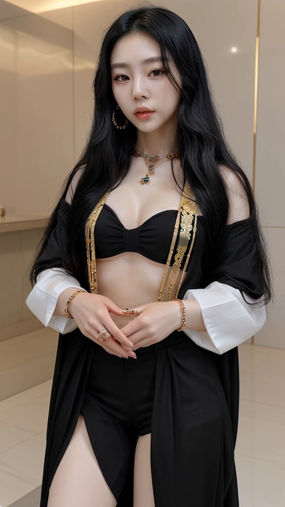 Korean lady.
Beautiful
Black Long hair.
Jewellery
CEO
25 years old