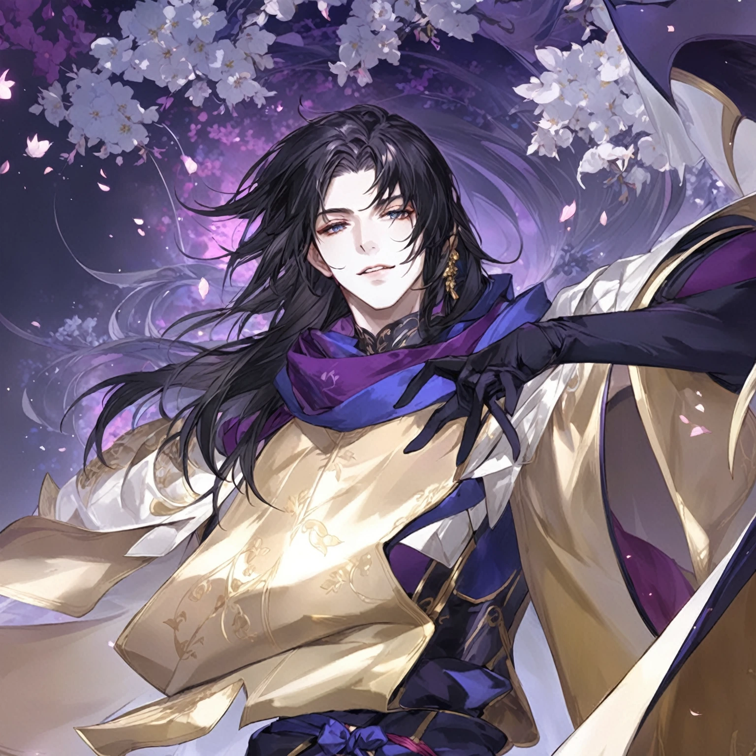 masterpiece, best quality, Fantasy aesthetics, Highly detailed, shadowverse style, male, japanese style