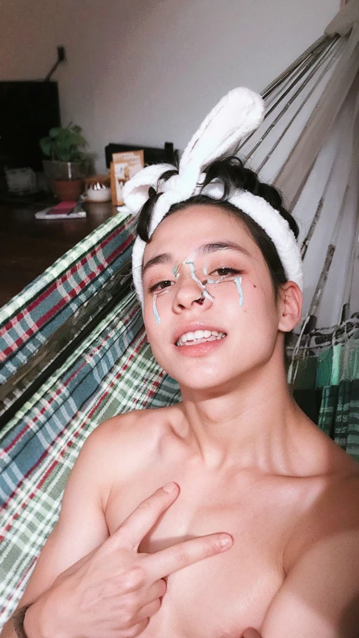 missionary, Sex, Vaginal, One girl, One boy, penis, Lie in, White T-shirt, Bottomless, Medium Hair,( Two-tone hair ),Twin tails, No correction, Voice of the Heart, smile, Mouth closed, blush,Wet T-shirt,Nipples are visible