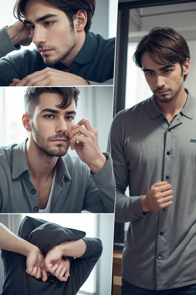 Images of man thinking about getting a job