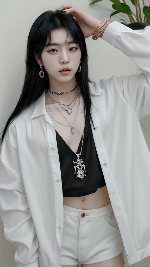 Korean boy
Beautiful
V
Jewellery
Kpop idol
23 years old
White and black hair