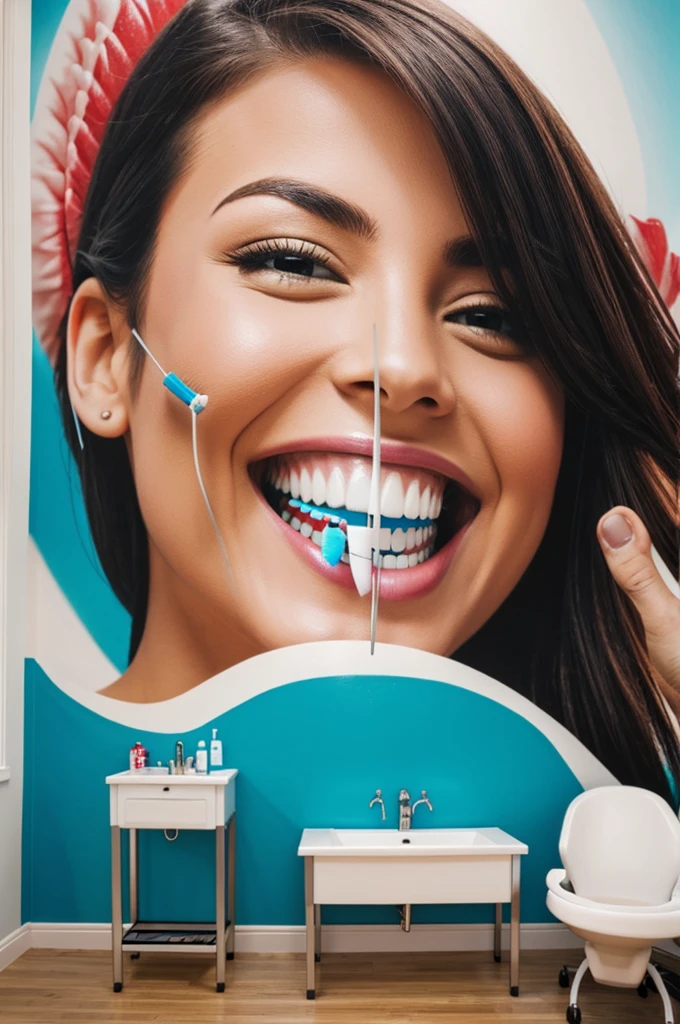 Dentistry mural about good oral hygiene