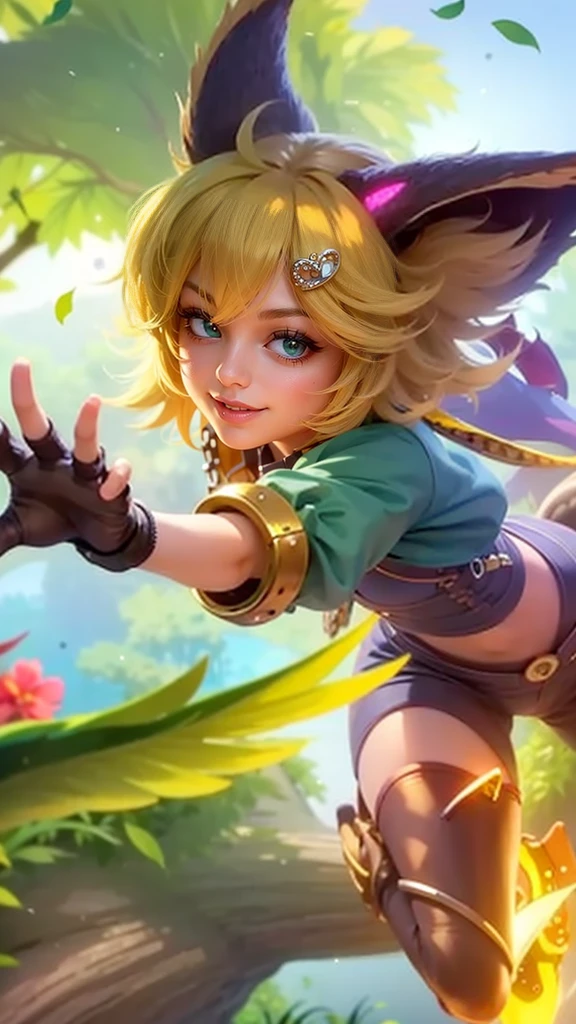 a girl with a cat hat and gloves, 8k, ultra hd, ultra detailed texture, hyper realistic, masterpiece, detailed texture, detailed face, detailed skin, detailed lighting, (photorealistic:1.5), best quality, beautiful lighting, cinematic lighting, professional lighting, ultra highres, realistic, detailed hair, real hair, high quality, (realskin:1.5), extremely detailed, finely detail, ultra-detailed, green eyes, smile.