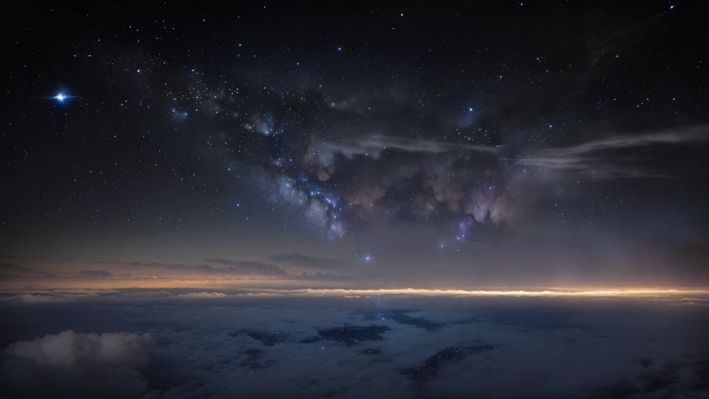 Starry sky with some clouds and some stars, Fog and starry sky, Sitting on a cloud in space, Etienne Delesser, Mikko Lagerstedt, 星空 8K, きらめくDistant Star, Stars shining in the distance, Distant Star, Night Sky with clouds and stars, Night Sky; 8K, Stars in the sky