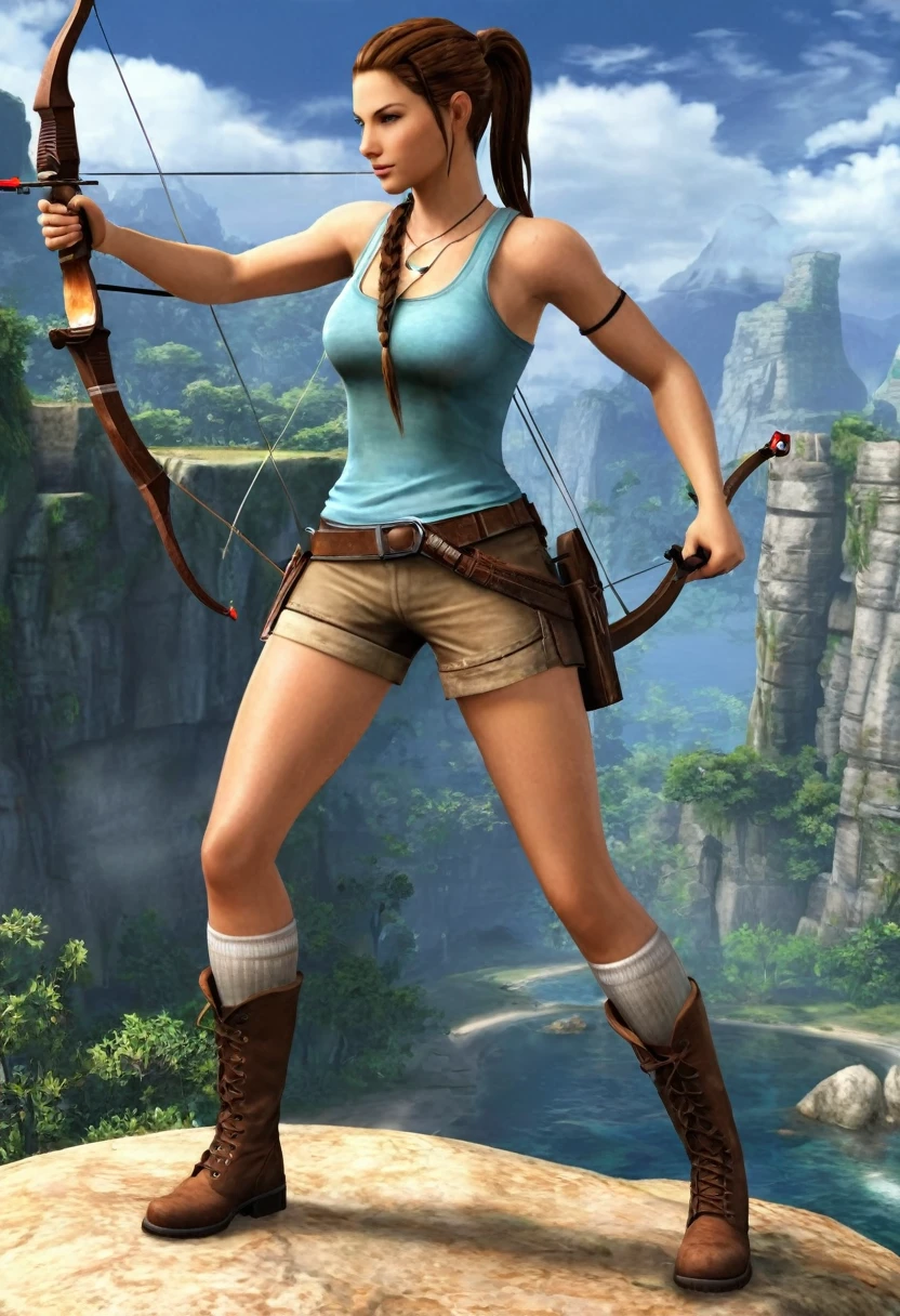 Lara's appearance remains that of a tall woman with a slender build and a slightly muscular physique. Lara's default attire usually consists of a tank top, shorts, socks, and combat boots. Usually with an aqua and brown color scheme. Lara almost always wears her hair in a ponytail or braid. Lara is an adventurous archeologist who specializes in digging through the most dangerous and ancient secret ruins of the world. Interests… archeology, ancient history, horseback riding, archery, and rock climbing. Lara loves anything that lets her test her athleticism as well as her intellectual capabilities.