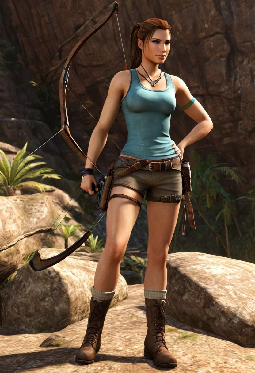 Lara's appearance remains that of a tall woman with a slender build and a slightly muscular physique. Lara's default attire usually consists of a tank top, shorts, socks, and combat boots. Usually with an aqua and brown color scheme. Lara almost always wears her hair in a ponytail or braid. Lara is an adventurous archeologist who specializes in digging through the most dangerous and ancient secret ruins of the world. Interests… archeology, ancient history, horseback riding, archery, and rock climbing. Lara loves anything that lets her test her athleticism as well as her intellectual capabilities.