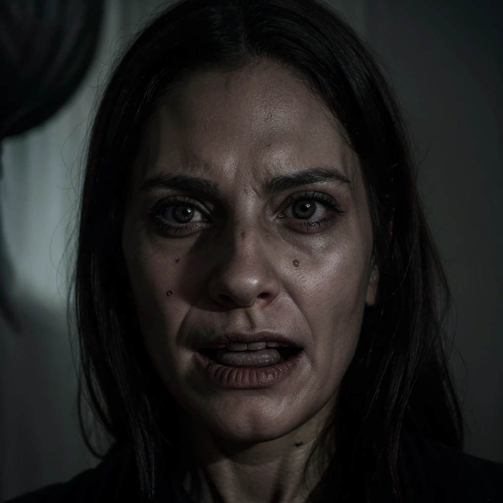 a close up of a person with a creepy face and a creepy face, still from horror movie, horror, horror film, arham horror, dark!, dark eerie movie frame, horror movie, film still from horror movie, action horror, horror”, horror ”, film still from a horror movie, dark!!!, movie promo, horror footage, horror image, ad image