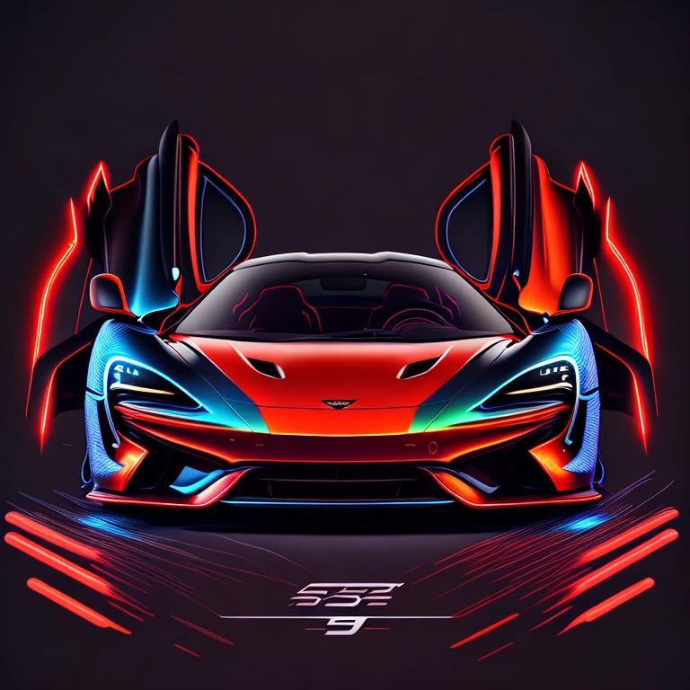 ((best qualityer)), ((work of art)), (detailded),exclusive vector art neon McLAREN 570S GT4,
vector line art, logo, hight contrast