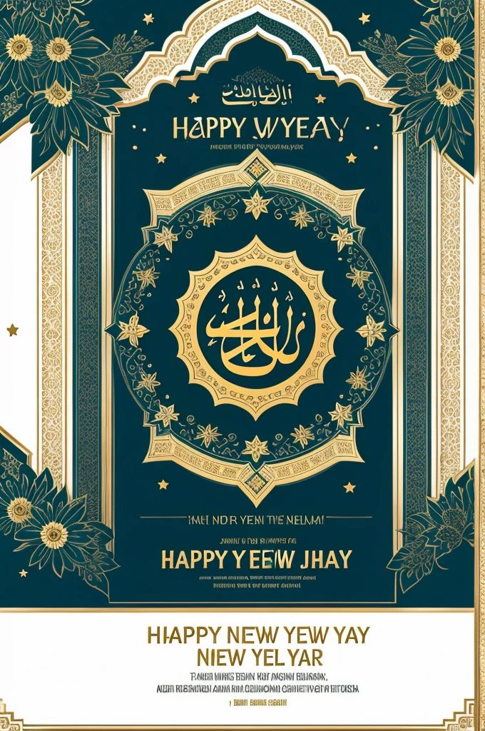 Happy Islamic new year poster like postal cards 