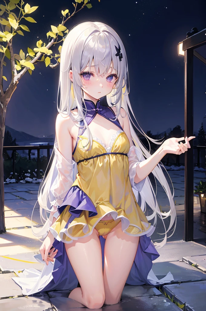 M-shaped legs、Yellow panties、、Light silver hair、Semi-long hair、garden、night、、Pale purple eyes、Blushing、、Random pose、Looks like she&#39;s about to cum、Glamorous expression、Blushing、Yellow underwear、Cute underwear、Undressing、、Bedroom、On the bed、M-shaped legs、Random pose,Show your pants、Light silver hair、Semi-long hair、Summer festival、night、、Pale purple eyes、night、night、Not wearing a bra、、Blushing、lipstick、Perfect hands、Detailed hands、nightのgarden、hand bra