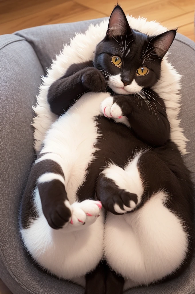 Realistic image of cat making heart with its paws