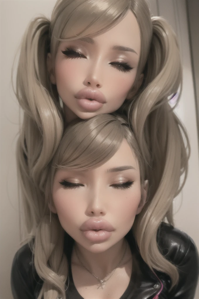 ((women only)),(Accurate human body),((masturbation behavior、orgasm)), ((Breast emphasis)), ((Full body image)),((Very large breasts)), ((Showing her voluptuous nipples)), (woman with tanned skin),(Kissing Face)、Gal-style makeup、Gal-style dense shadow eyeliner、(Long eyelashes)、(Gal Style)、Glossy skin(((Highest quality))),(Blunt bangs,Blonde) (Her body is super sexy),(A woman seducing someone erotically),No clothes on、Huge saggy breasts、Very detailed、Big nipples、Very large areola,naked,Wide Hips,(((night:1.5))), Accurate human body、Knowledgeable person、Correct five-finger ((Men don't)), sexy, indoor、Love Hotel"naked:1.5, sexy face:1.3, Big cleavage:1.3), 黒ギャル orgasm