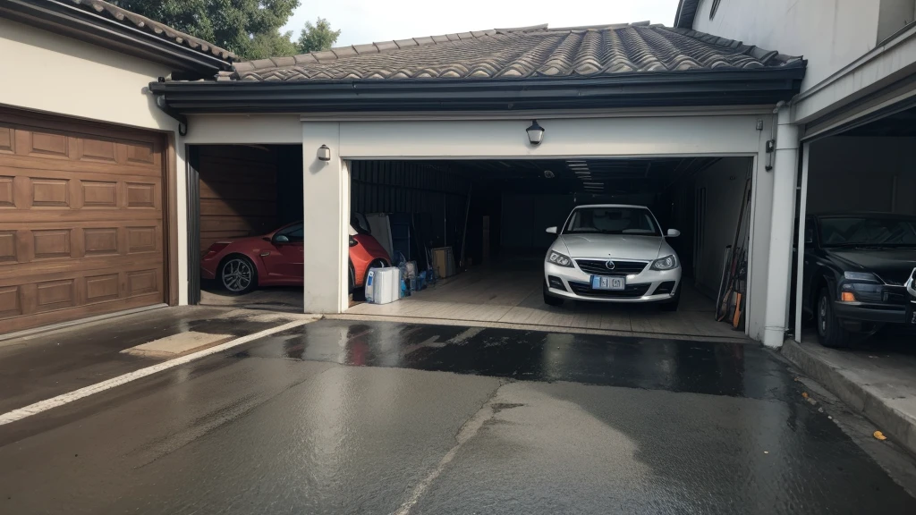 car arriving at home garage