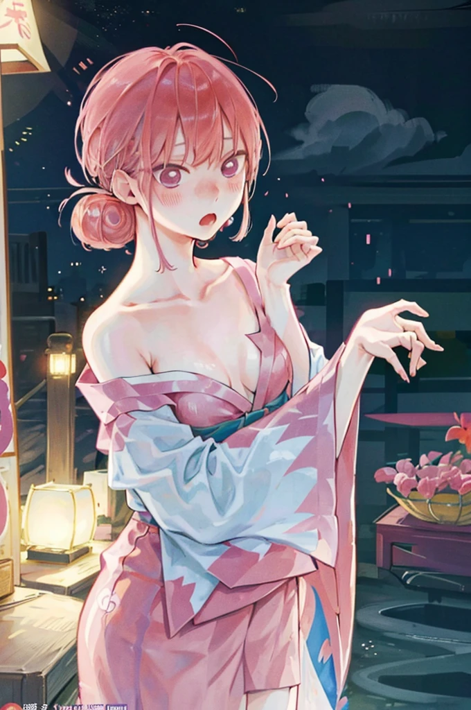 Acme Face、Random pose、Undressing、nsfw、yukata、yukata、Pale pink hair、Pale pink eyes、Under-ear bun hairstyle、Summer festival、night、、Pale purple eyes、show off breasts、nose blush、1 boy、bitch、POV shooter、blush、Embarrassed look、saliva、1 boy、POV shooter、Chest grab、Small breasts、手でhide、skill、、hide、、blush、、Embarrassed look、、blush、、Perfect hands、Fine hand、、Good hands、Summer festival、night、Pale pink hair、Pale pink eyes、Under-ear bun hairstyle、Summer festival、night、