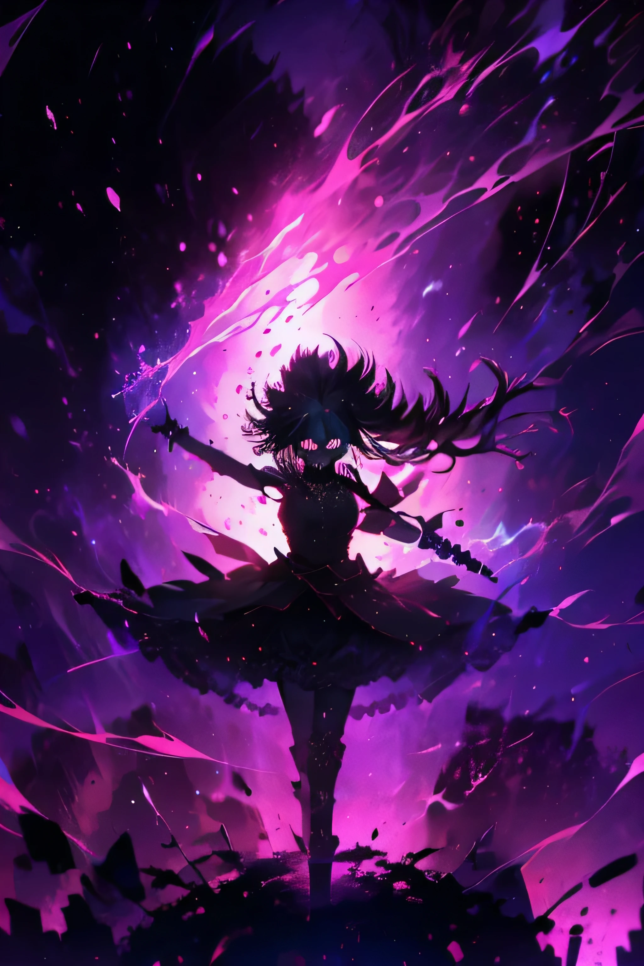 (The whole body is a shadow),(skin black)1 girl,screaming expression,Long hairstyles,Eyes red,gothic ta,wild hair,Darkness falls,revenge,hellcore,hatred,((Blood tears:1.2)),dark world,desperation