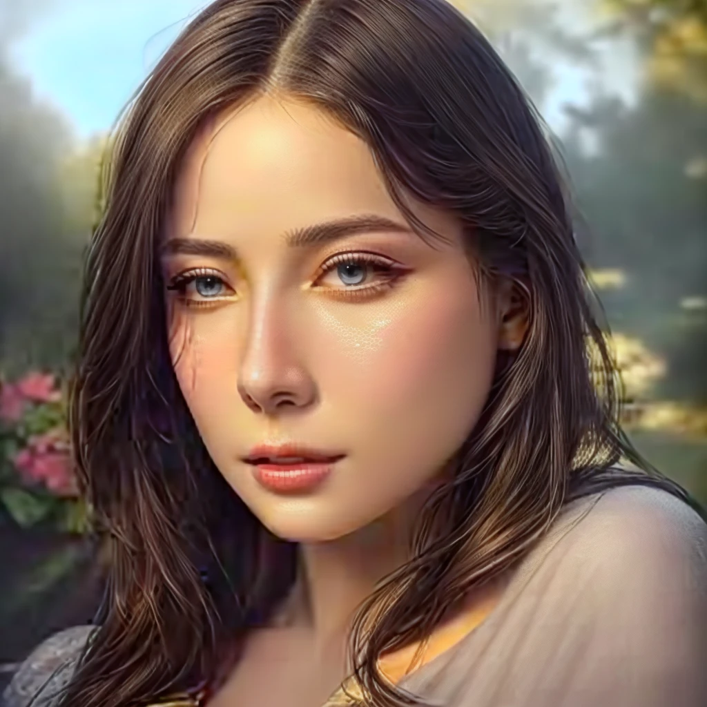A woman standing, detailed face, beautiful eyes, long eyelashes, elegant pose, sunlit garden, lush greenery, colorful flowers, intricate details, ambient warm lighting, cinematic composition, vibrant colors, digital art, photorealistic, (best quality,8k,highres,masterpiece:1.2),ultra-detailed,(realistic,photorealistic,photo-realistic:1.37),beautiful detailed eyes,beautiful detailed lips,extremely detailed eyes and face,longeyelashes