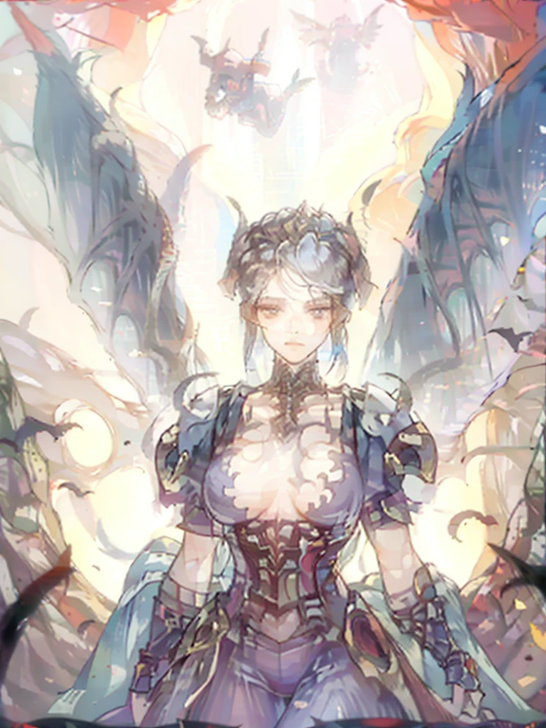 a fantasy image, a cave full of bones and a throne of skulls, it should show a thin moonlight, in the center of the image there should be a woman with bat wings and horns, the bottom should be rocky with an opening at the top of the cave.