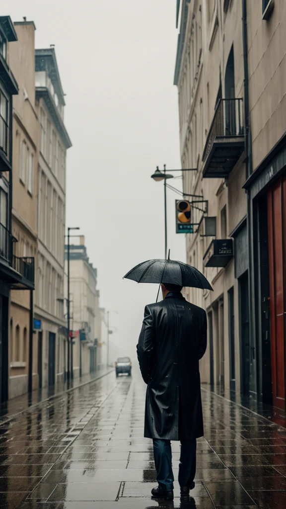 Man in the rain