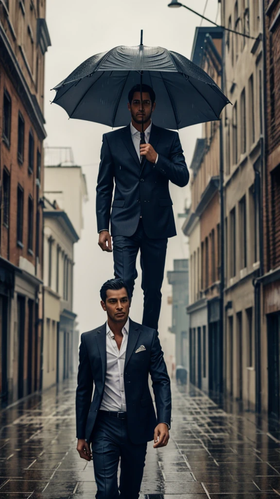 Man in the rain