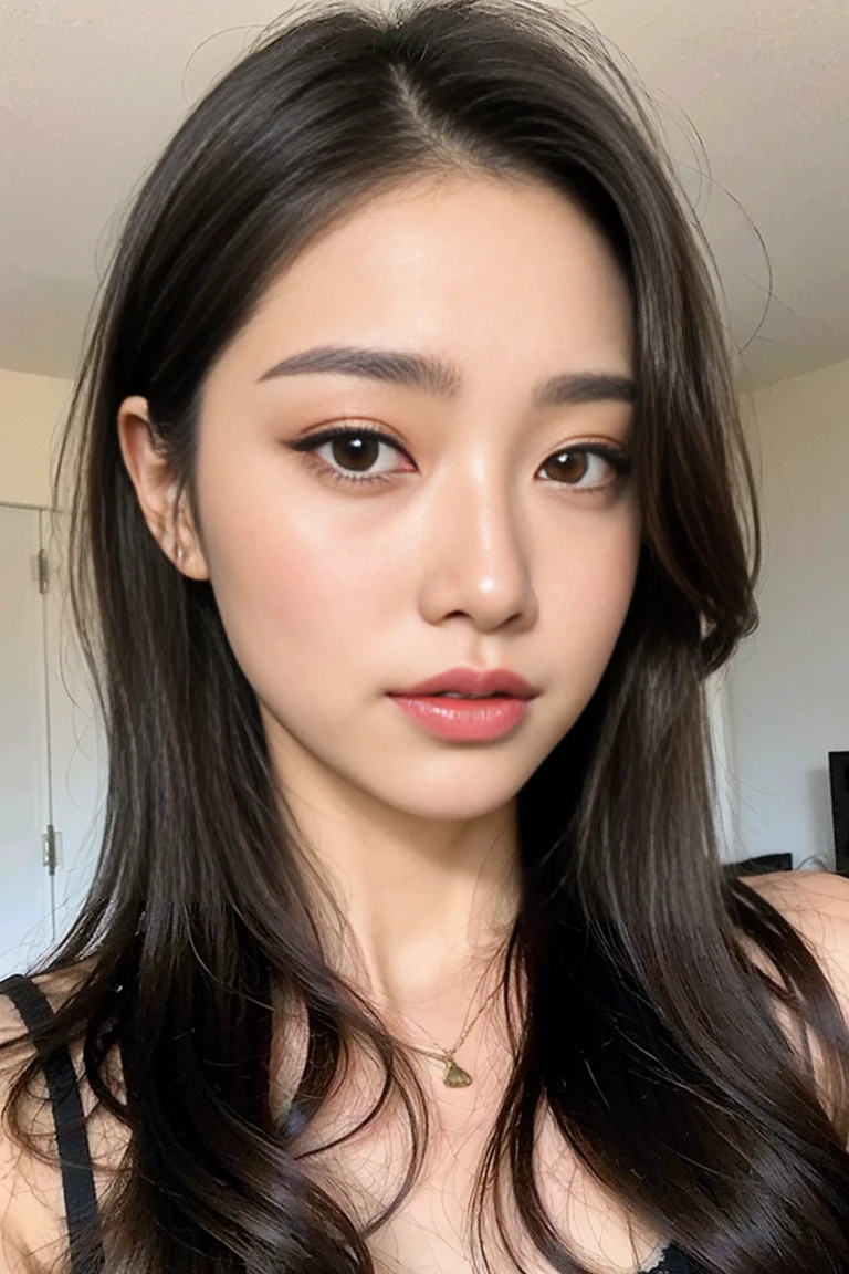 dark brown hair、light brown eyes、Japanese actor face、 Lady、me&#39;me like him and me&#39;me&#39;me am about 40 years old.、(intricate details:1.2)、(Which one is on top??:1.4)、 (ultra high resolution:1.2)、ultra high resolution、(finely tuned)、(detailed facial features)、nffsw、8K 해상도、D cup size breasts、long hair、bedroom、sleeping in bed、me&#39;me 아파서 침대에 누워있어、painful expression、luxurious space、feel safe、、,full body photo、beautiful feet、Pajamas、beautiful feet、she, extreme detail, very detailed, realistic, hourglass body, obscene pose,、、me cry a lot、tear、(Ororoid Photos:1.2)、A masterpiece of transparent painting、8K、32,000、best quality、(detail of both eyes)、Put your head on the pillow、Put a towel on your forehead to cool it down、Angle from above、