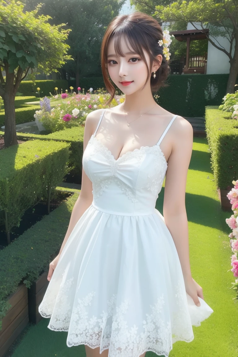 garden, Gorgeous, bright, Sparkling((Highest quality)), ((masterpiece)), (detailed), One girl, sexy