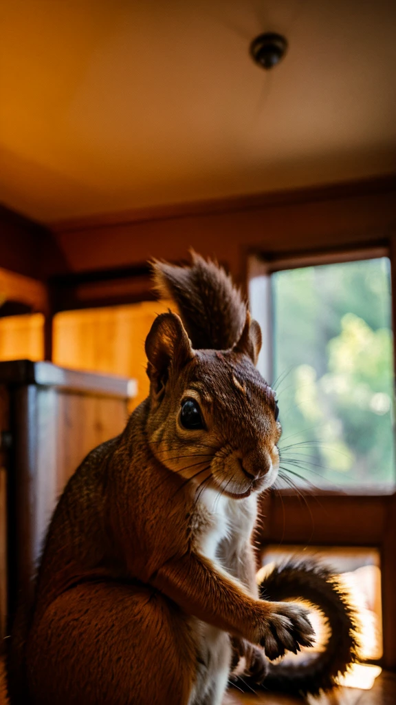 Squirrel inside the house 