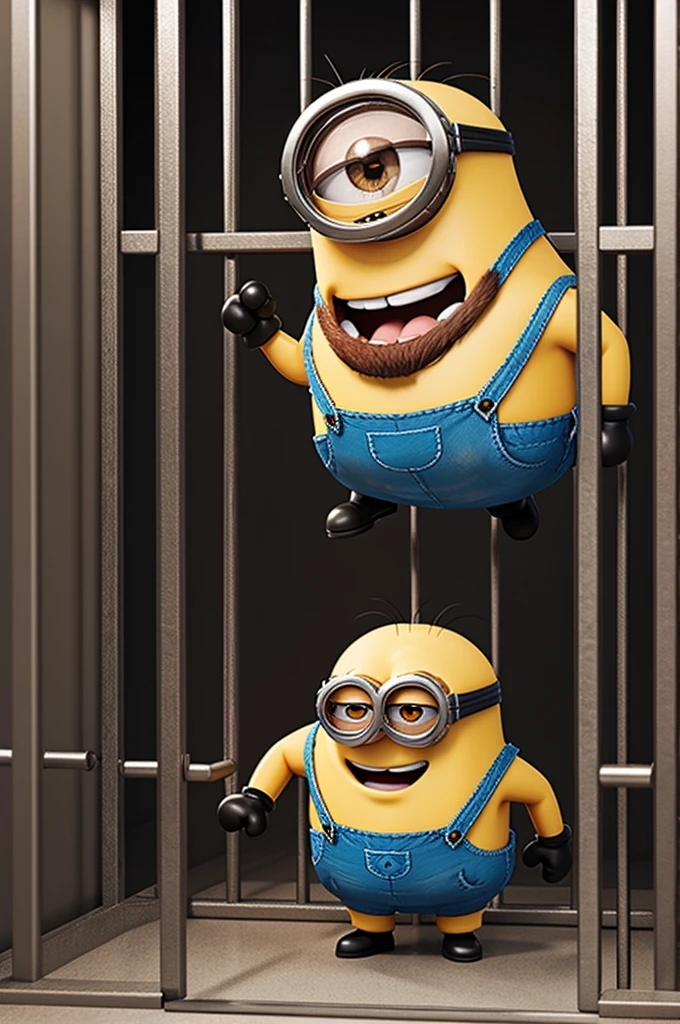Make a muscular minion in jail