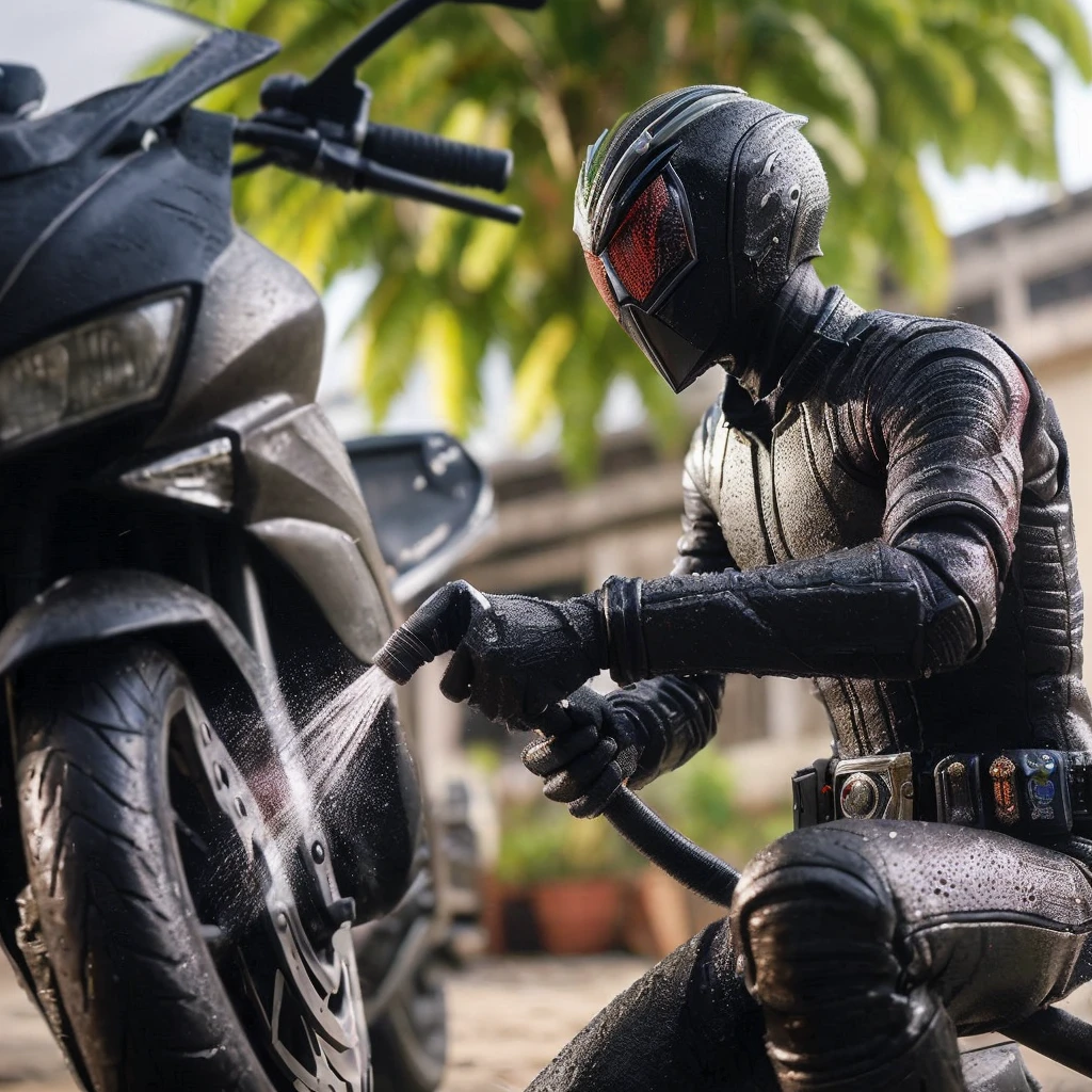 Kamen Rider lebih mirip aslinya di film dan velg motornya lebih rapih