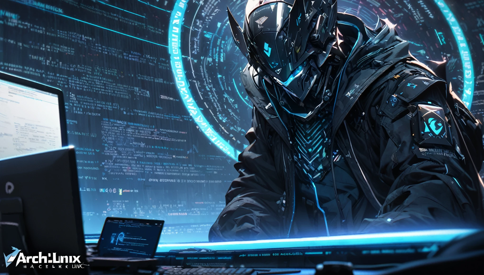 ((Arch Linux)), ((Logo)), Wallpaper, Tech, ((Hacker)), ((Coding)), HD, High Resolution, Masterpiece, 4K