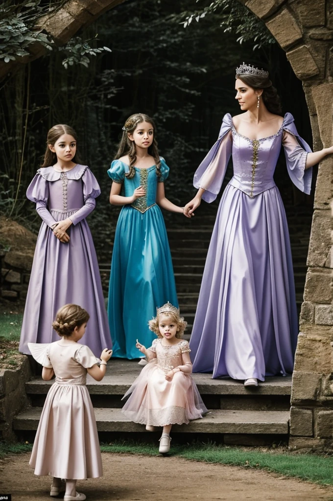 That in a photo a prince appears, a princess, a witch and a fairy godmother