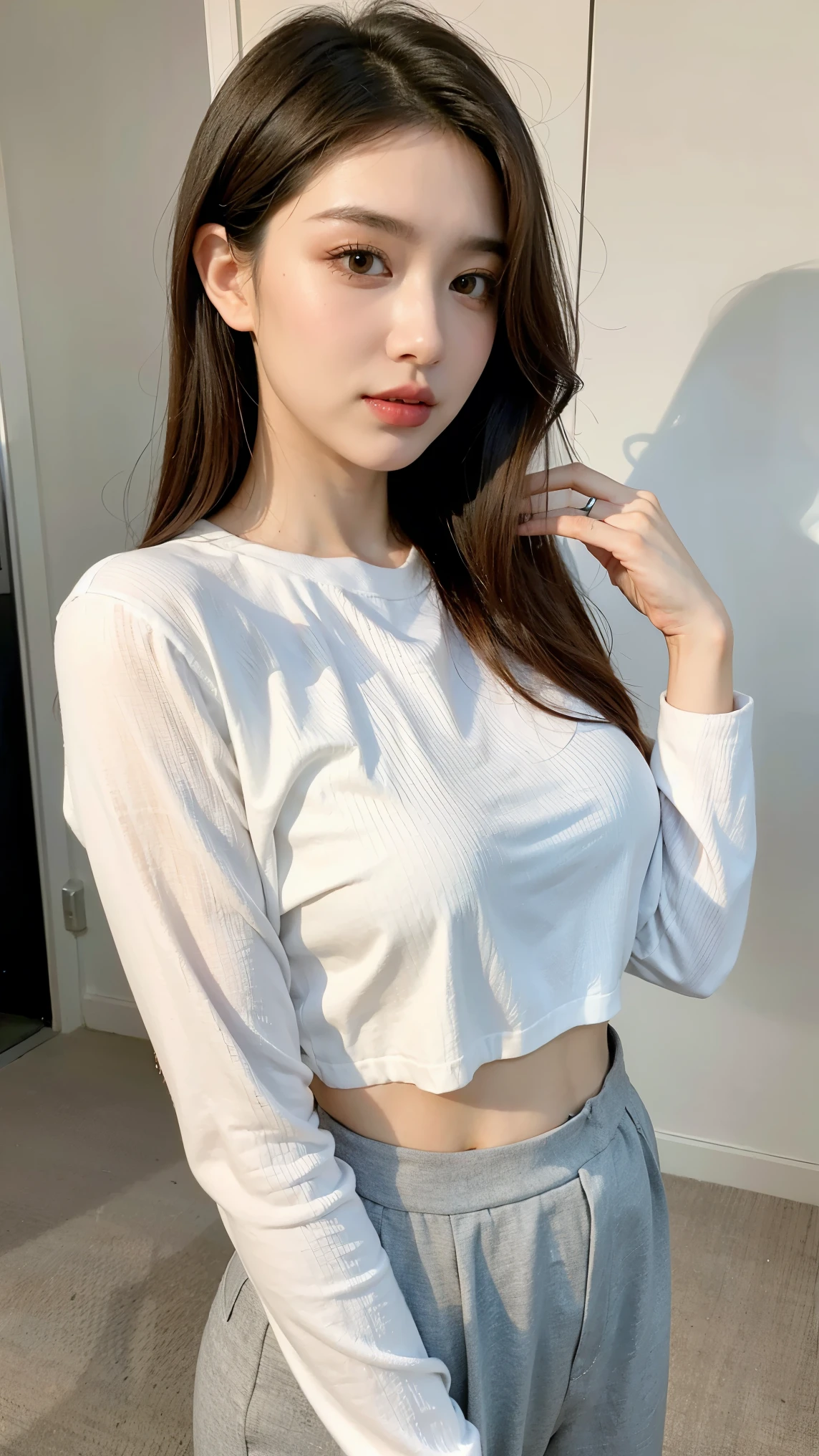 woman korean beautifull face wear top and pant 