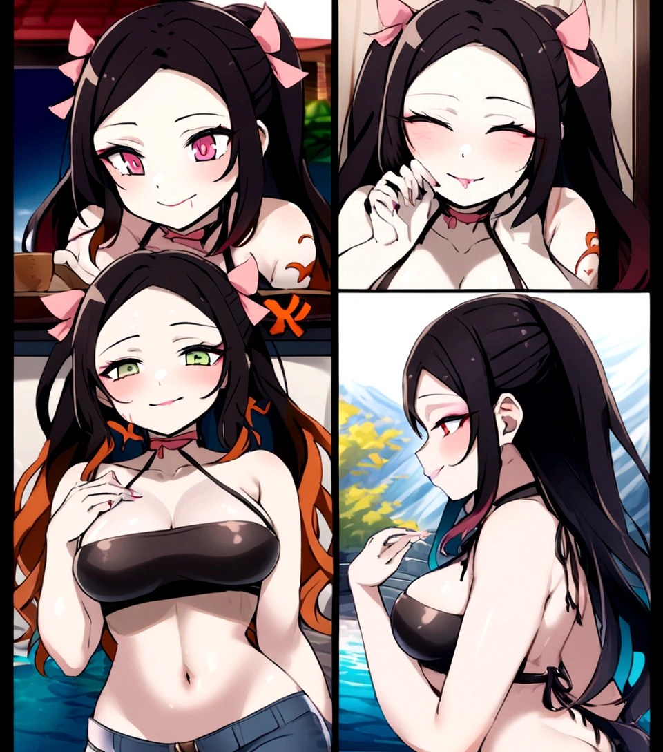 Create images of very sexy and flirtatious Nesuko Kamado
