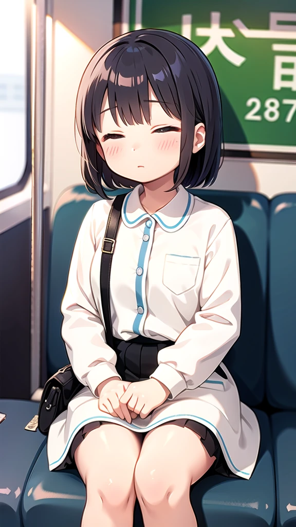1People Girls、Sitting with eyes closed、train