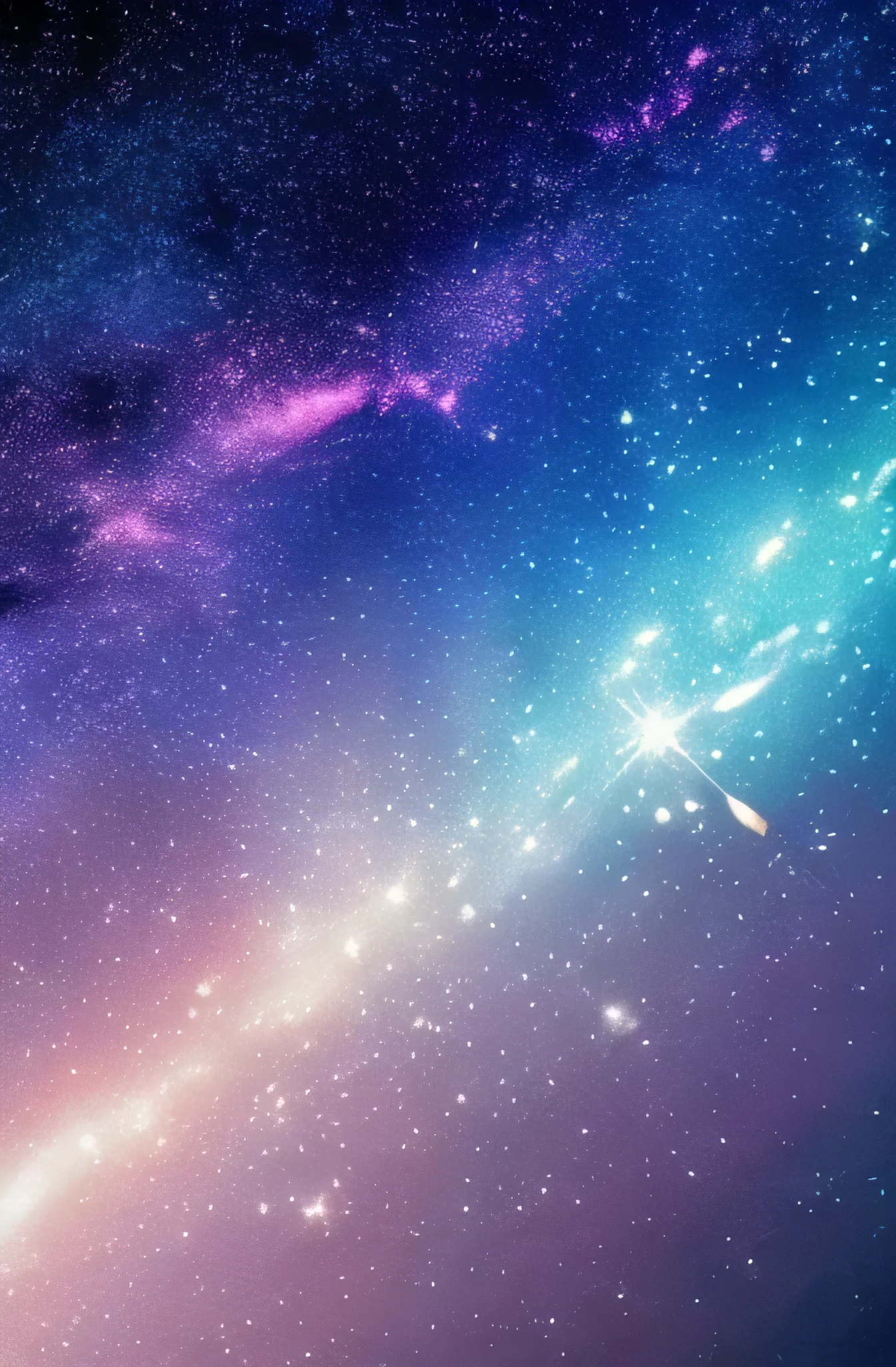 a colorful comet flying through the sky with stars and clouds, galaxy sky, galaxy in the sky, space sky, on a galaxy looking background, cosmic and colorful, amazing wallpaper, near a galaxy, shooting star in background, in a galaxy, galaxy, in the astral plane ) ) ), ufotable art style, cosmic sky, cosmic skies, shooting star
