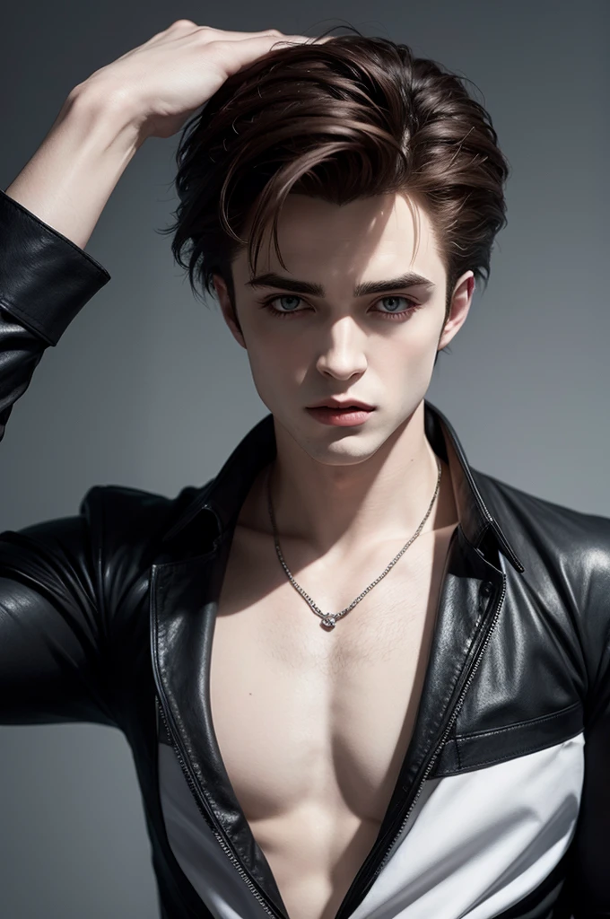Emmett Cullen, vampire from the movie Twilight, full-length, yellow eyes, high detail, picture for the competition, correct facial features, super detail