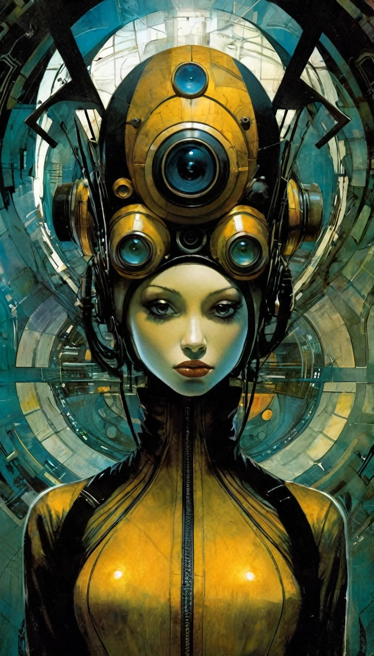 futuristic scene:1.5, Dave mckean art inspired