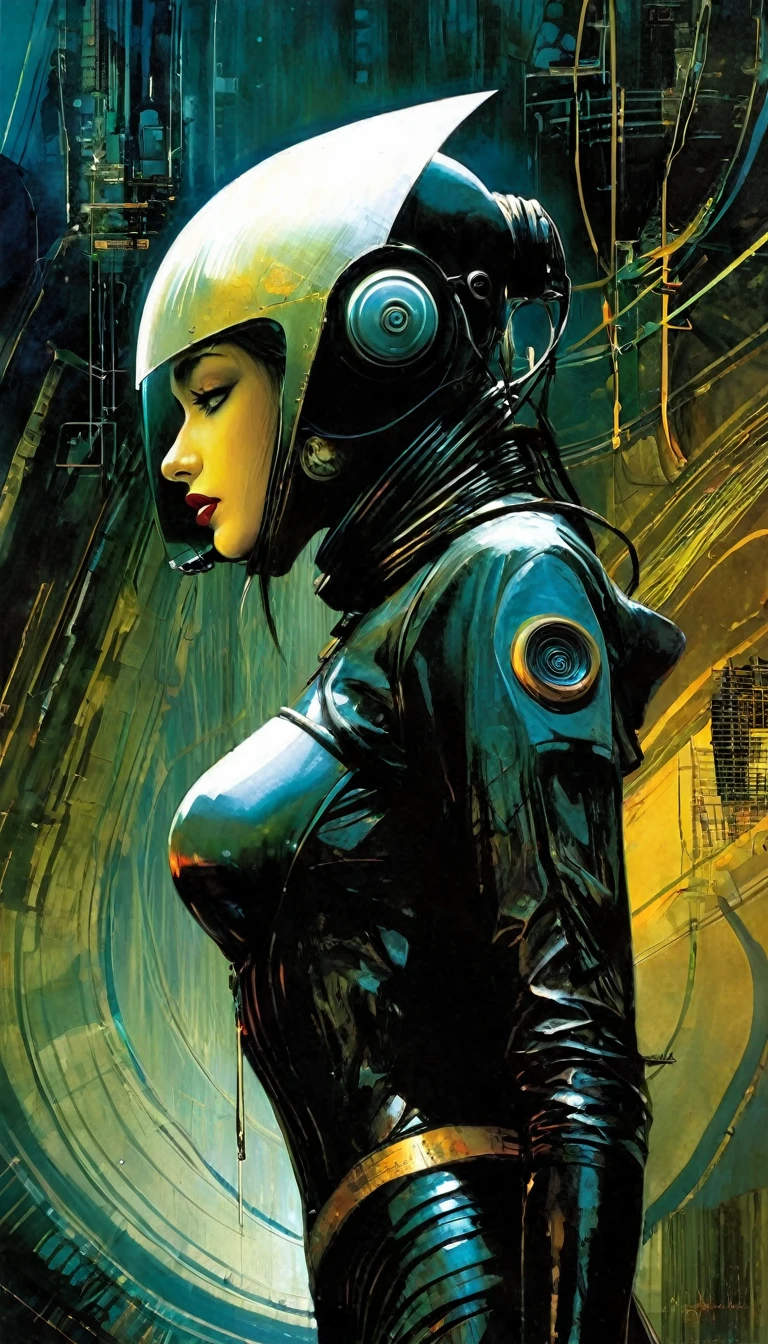 futuristic scene:1.5, Dave mckean art inspired
