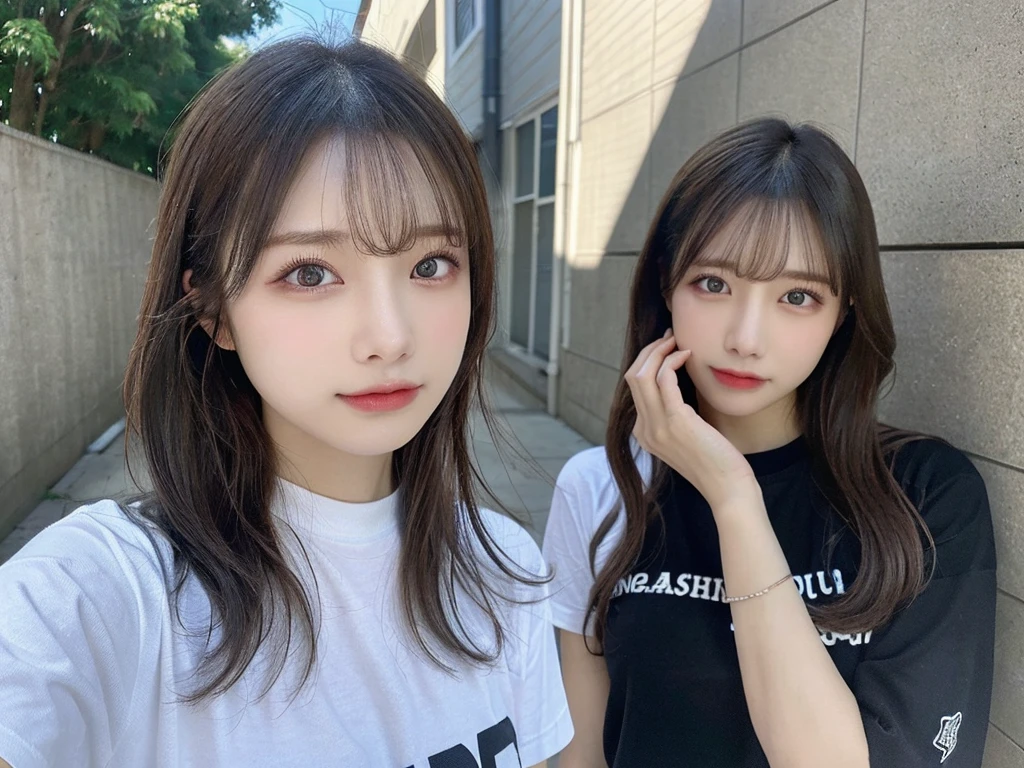 T-Shirts、(Highest quality,masterpiece:1.3,Ultra-high resolution,),(Super detailed,Caustics),(Realistic:1.4,RAW shooting,)Ultra-Realistic Capture,Very detailed,High resolution 16K suitable for human skin、 Natural skin texture、、The skin looks healthy、The color is also uniform..,One Woman,Japanese,,cute、(Written boundary depth、chromatic aberration、、Wide range of lighting、Natural Shading、)、Rock Band Festival、(Hair swaying in the wind:1.2)