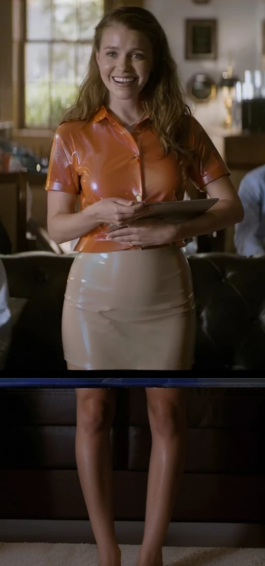 tight glossy latex pencilskirt