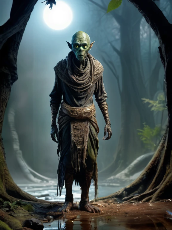 full body length shot,beggar niobium graphite mummy of Alien Entity,native africa sparas, wants eat,survival in criminal city ,Cinematic,soft colors, Technicolor,natural skin textures, hyper realism, hyper detailed,Extremely detailed,High contrast,Masterpiece,Realistic,Ultra Detailed, intricate details,realistic humid leather,extremly intricate,Epic Realistic, cinematic style, irina yermolova,high contrast,hdr,extremely detailed, deep night landscape,masterpiece, intricate details, eyes extremely detailed, high detailed eyes,8k resolution,retina, Nikon Z9,Korea,orc，perfect, Elf，transition between two art styles, Double contact, X-ray, Creative, vivid light, fantasy, Abstract, Surrealism, super detailed, high resolution, trap against fairies between trees,insanity wear
