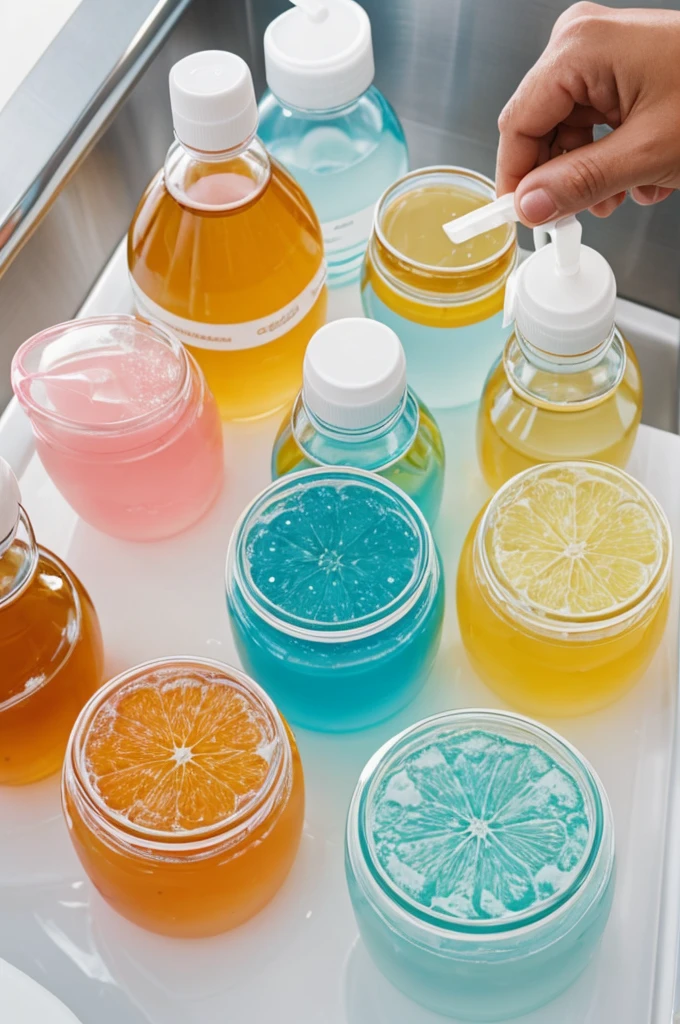 Exemplifies COMPANY PLANNING of liquid soaps: "Foams and Aromas" I mean, but I want it to be a work team planning the company's actions.