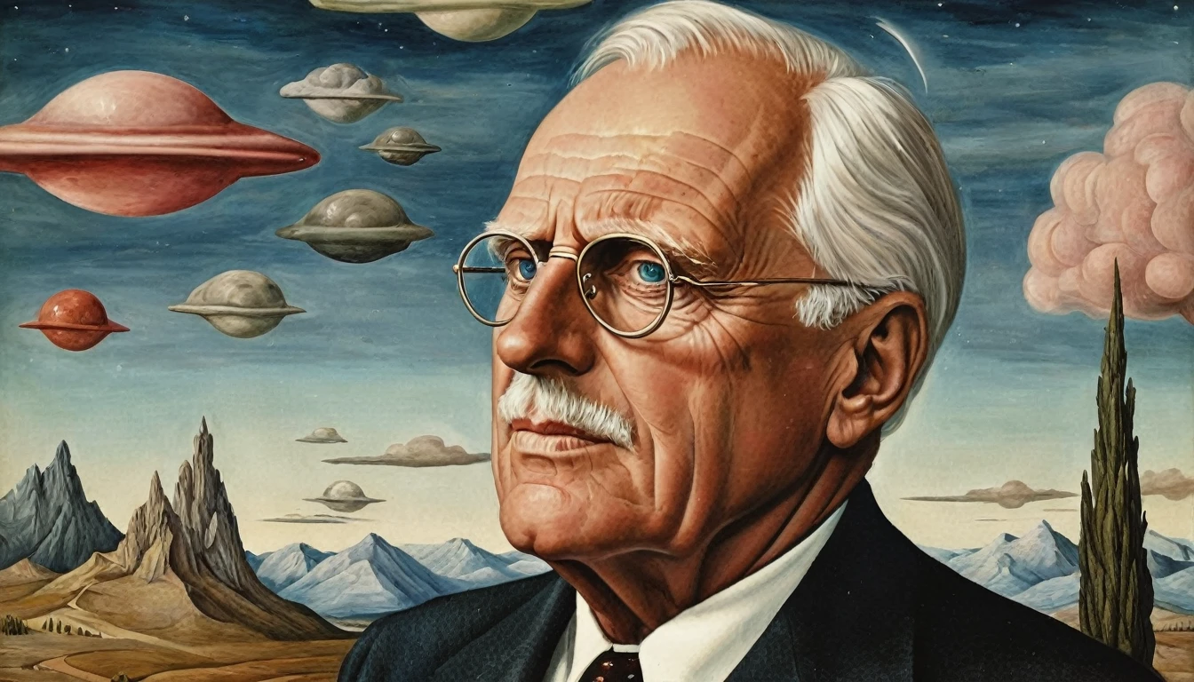 Carl jung in the style of Surrealism,