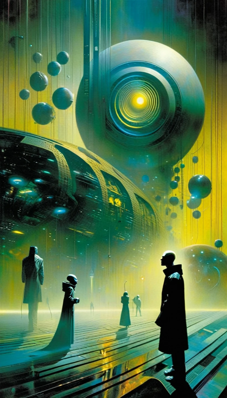 futuristic scene:1.5, Dave mckean art inspired