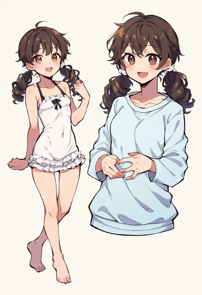 (Highest qualityのイラスト:1.2), (pretty girl:1.1), (1 girl、17 years old、Highest qualityのイラスト:1.2), (1 girl、smile、Small breasts、Very detailedな目:1.2)、{(((Dark brown hair)))、short hair、Wavy Hair、Curly Hair、Low Twintails}、Small breasts、(Highest quality、Very detailed、Very detailed and beautiful、Ultra-high resolution) 、BREAK wearing a [[white and gray plaid pattern]] vest over a long sleeve white collared-shirt), (buttoned gray vest:), (tight black pencil skirt)、office、Front facing、smile、 vibrator in panties