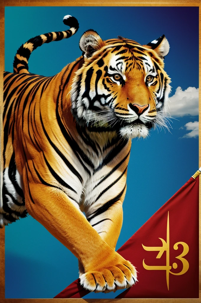 You generate a pennant with a tiger, an 8 and the word "shanti"