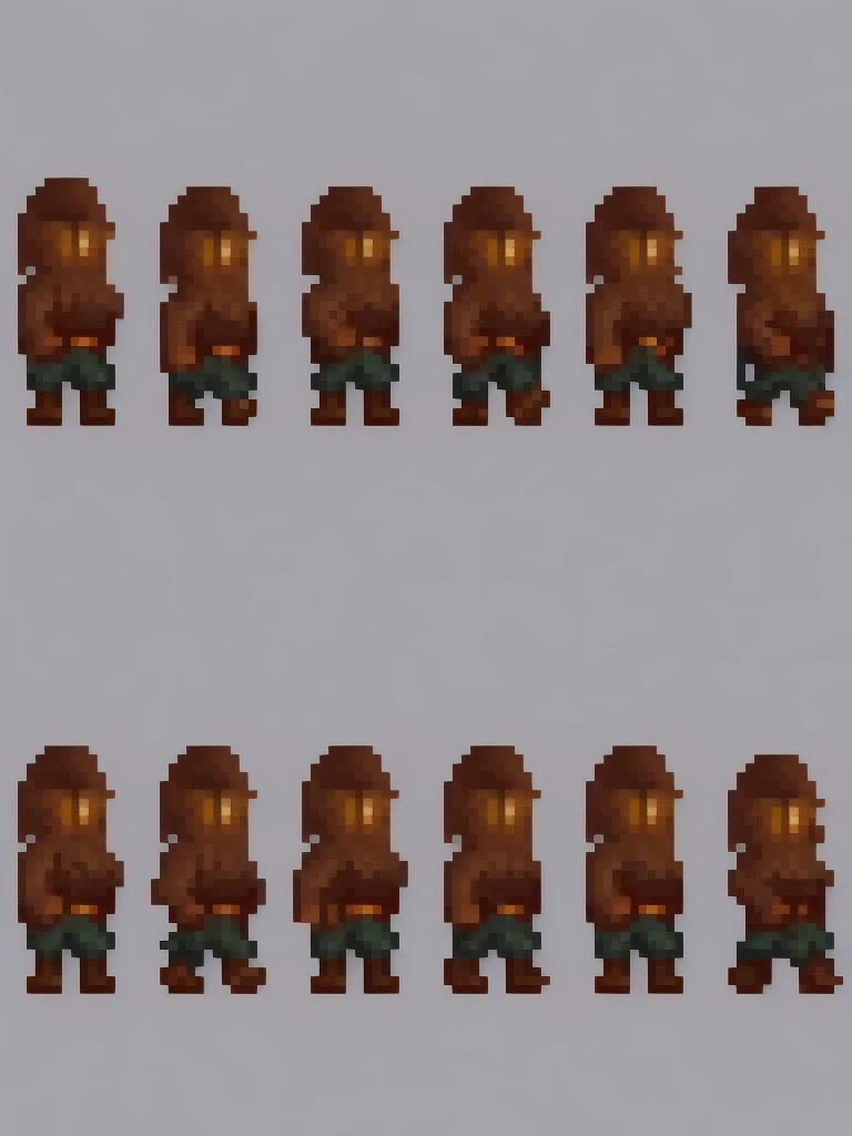 2d, pixel art, The Warrior is the front line of the group, wearing sturdy iron and leather armor, and wielding a broadsword and ornate shield. He excels in melee combat, using powerful strikes and defensive abilities such as Devastating Slash and Iron Wall to protect his allies and deal great damage to enemies.