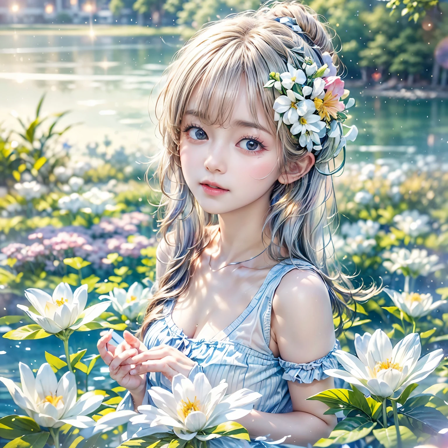 SFW, ((David Hamilton:1.37, White and RainbowColors))、Extremely Detailed (Tiny Oppai-Loli Twins:1.37)、{(Dynamic-angle)|(from side)|(from back)|((from below:1.2))}、{(((Kissing face to face:1.41) Against the Nipples to Nipples Pressing hard))| ZoomedOut }、{(Floating hair with Strong wind)|(Ass focus)|French Braid|bun}、((8K best quality Masterpiece:1.2、Photo-realistic:1.4)), { kodachrome | realistic | photorealistic | RAW } BREAK
((Detailed KAWAII Face、Detailed Radiant PearlSkin) with Transparency)、Smooth shading、(SoftFocus BokeH)、Soft Lighting、((school uniform))、{Flowers|Flower wreath|smile|Joyful|Pleasuring|Different types of hair colors}、{(Light Particles:1.2)|(Lens Flare)|(Luminescent Particles:0.6)}、{(((Just a heads above the Lake))) |Sparkling Lake surface|Splashing water|Before dawn|magic hour|morning glow|foggy|Haze|(Dazzling Colored Horizon)}、{ThighGap | Whole Body proportions and all limbs are anatomically accurate | hidden hands | PUNIPUNI } .